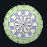 Dart Board: Cream, Pale Purple, And Light Green Dartboard<br><div class="desc">Cream,  Pale Purple,  And Light Green Colored Dart Board Game Including 6 Brass Darts</div>