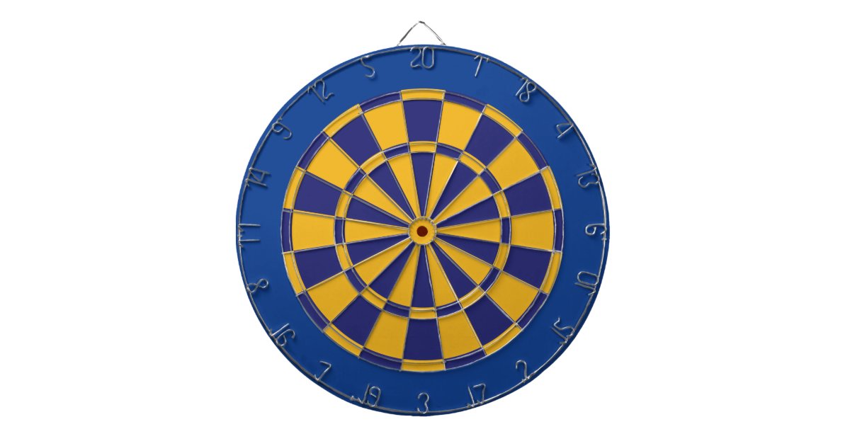 Dart Board Gold, Navy, And Blue Dartboard Zazzle