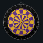 Dart Board: Gold, Purple, And Black Dartboard<br><div class="desc">Gold,  Purple,  And Black Colored Dart Board Game Including 6 Brass Darts</div>