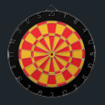 Dart Board: Gold, Red, And Black Dartboard<br><div class="desc">Gold,  Red,  And Black Colored Dart Board Game Including 6 Brass Darts</div>