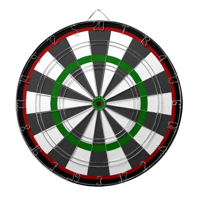 Dart Board/Green and Black Dartboard With Darts (Front)