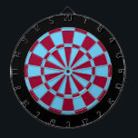 Dart Board: Light Blue, Maroon, And Black Dartboard<br><div class="desc">Light Blue,  Maroon,  And Black Colored Dart Board Game Including 6 Brass Darts</div>