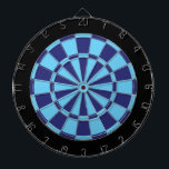 Dart Board: Light Blue, Navy, And Black Dartboard<br><div class="desc">Light Blue,  Navy,  And Black Colored Dart Board Game Including 6 Brass Darts</div>