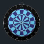 Dart Board: Light Blue, Navy, And Black Dartboard<br><div class="desc">Light Blue,  Navy,  And Black Colored Dart Board Game Including 6 Brass Darts</div>