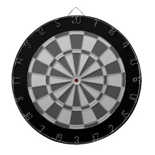 Dart Board: Light Grey, Charcoal Gray, And Black Board