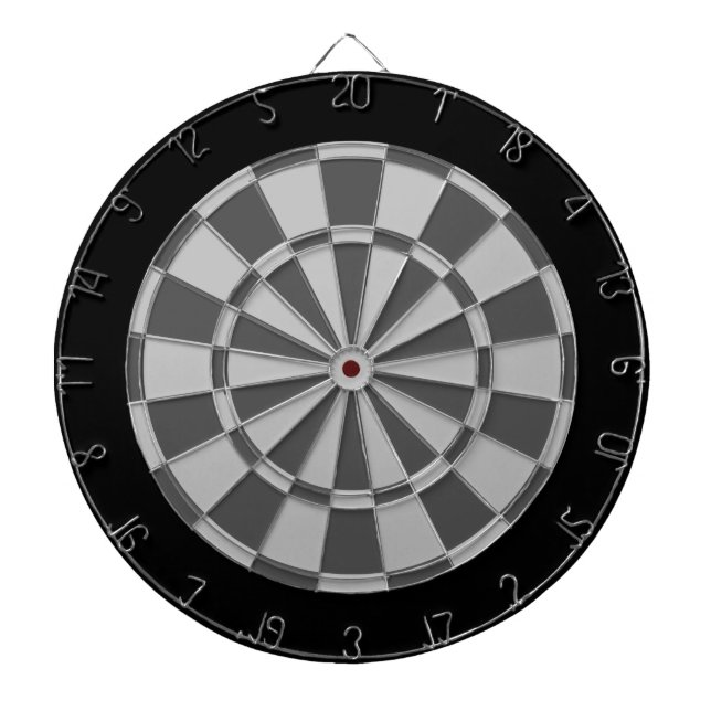 Dart Board: Light Grey, Charcoal Gray, And Black Board (Front)