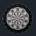 Dart Board: Light Grey, Charcoal Gray, And Black Dart Board<br><div class="desc">Light Grey,  Charcoal Gray,  And Black Colored Dart Board Game Including 6 Brass Darts</div>