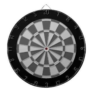 Dart Board: Light Grey, Charcoal Gray, And Black Dart Board
