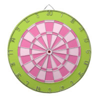 Dart Board: Light Pink And Lime Green