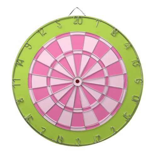 Dart Board Light Pink And Lime Green Dartboard With Darts