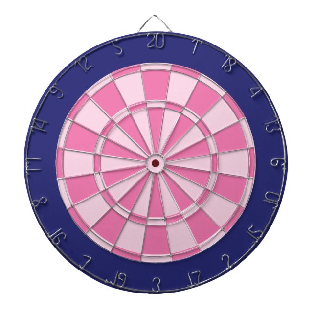 Dart Board: Light Pink And Navy Blue Dartboard (Front)