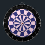 Dart Board: Light Pink, Navy, And Black Board<br><div class="desc">Light Pink,  Navy,  And Black Colored Dart Board Game Including 6 Brass Darts</div>
