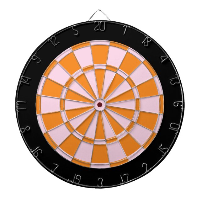 Dart Board: Light Pink, Orange, And Black Board (Front)