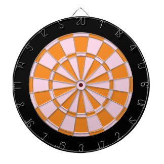 Dart Board: Light Pink, Orange, And Black Dart Board