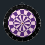 Dart Board: Light Pink, Purple, And Black Dartboard<br><div class="desc">Light Pink,  Purple,  And Black Colored Dart Board Game Including 6 Brass Darts</div>