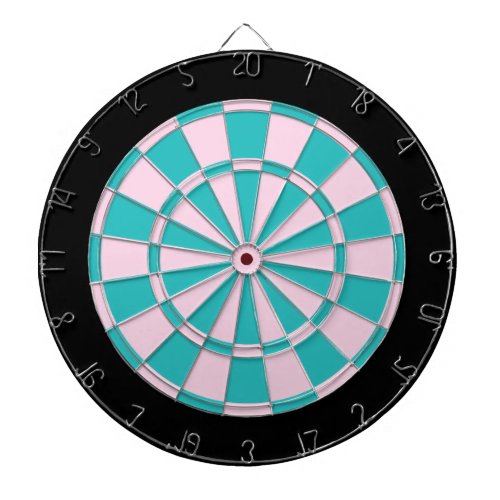 Dart Board Light Pink Turquoise And Black Dartboard With Darts