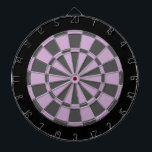 Dart Board: Light Purple, Charcoal Gray, And Black Dartboard<br><div class="desc">Light Purple,  Charcoal Gray,  And Black Colored Dart Board Game Including 6 Brass Darts</div>