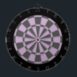 Dart Board: Light Purple, Charcoal Gray, And Black Dartboard<br><div class="desc">Light Purple,  Charcoal Gray,  And Black Colored Dart Board Game Including 6 Brass Darts</div>