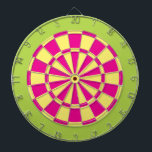 Dart Board: Light Yellow, Pink, And Lime Green Dartboard With Darts<br><div class="desc">Light Yellow,  Pink,  And Lime Green Colored Dart Board Game Including 6 Brass Darts</div>
