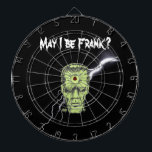 Dart Board, May I Be Frank, Frankenstein Dart Board<br><div class="desc">May I Be Frank,  Frankenstein 
Frankenstein With Lightning on Black Background
Halloween Dart Board</div>