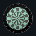Dart Board: Mint Green, Charcoal Gray, And Black Board<br><div class="desc">Mint Green,  Charcoal Gray,  And Black Colored Dart Board Game Including 6 Brass Darts</div>