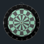 Dart Board: Mint Green, Charcoal Gray, And Black Board<br><div class="desc">Mint Green,  Charcoal Gray,  And Black Colored Dart Board Game Including 6 Brass Darts</div>