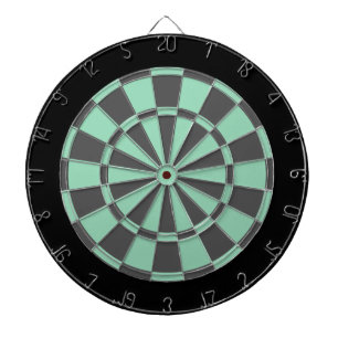Dart Board: Mint Green, Charcoal Gray, And Black Board