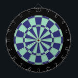 Dart Board: Mint Green, Navy Blue, And Black Dartboard<br><div class="desc">Mint Green,  Navy Blue,  And Black Colored Dart Board Game Including 6 Brass Darts</div>