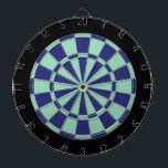 Dart Board: Mint Green, Navy Blue, And Black Dartboard<br><div class="desc">Mint Green,  Navy Blue,  And Black Colored Dart Board Game Including 6 Brass Darts</div>