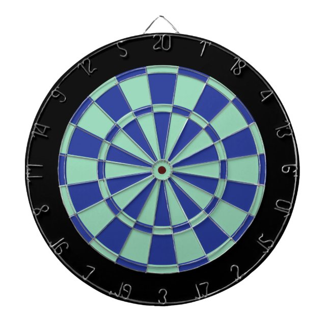 Dart Board: Mint Green, Royal Blue, And Black Dart Board (Front)
