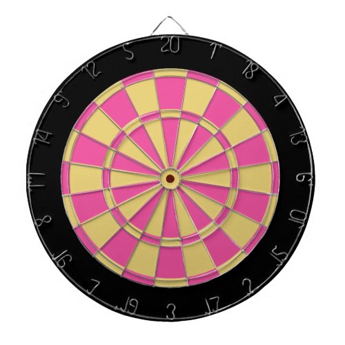Dart Board Old Gold Pink And Black Dartboard With Darts