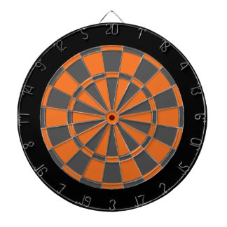 Dart Board: Orange, Charcoal Gray, And Black Dart Board