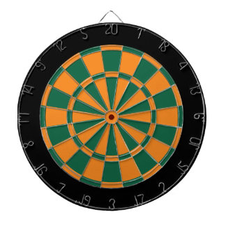 Dart Board: Orange, Dark Green, And Black Dart Board