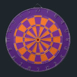 Dart Board: Orange, Purple, And Dark Purple Board<br><div class="desc">Orange,  Purple,  And Dark Purple Colored Dart Board Game Including 6 Brass Darts</div>
