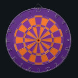Dart Board: Orange, Purple, And Dark Purple Dart Board<br><div class="desc">Orange,  Purple,  And Dark Purple Colored Dart Board Game Including 6 Brass Darts</div>