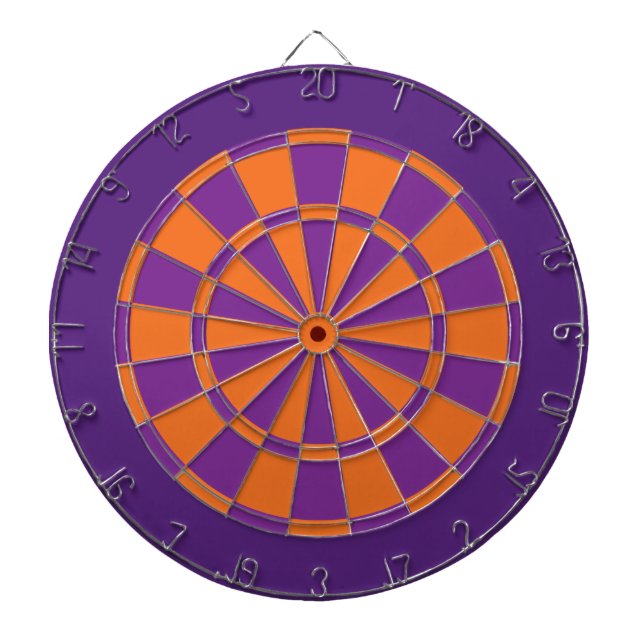 Dart Board: Orange, Purple, And Dark Purple Dart Board (Front)
