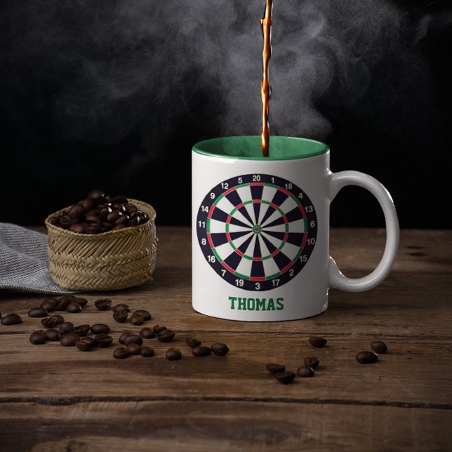 Dart Board Personalized Two-Tone Coffee Mug (Creator Uploaded)