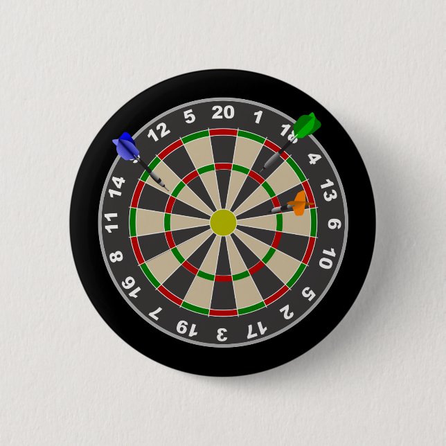Dart Board Pinback Button (Front)