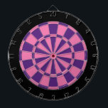 Dart Board: Pink, Purple, And Black Board<br><div class="desc">Pink,  Purple,  And Black Colored Dart Board Game Including 6 Brass Darts</div>