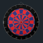 Dart Board: Red, Navy, And Black Dartboard<br><div class="desc">Red,  Navy,  And Black Colored Dart Board Game Including 6 Brass Darts</div>