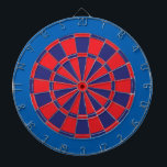 Dart Board: Red, Navy, And Blue Dartboard<br><div class="desc">Red,  Navy,  And Blue Colored Dart Board Game Including 6 Brass Darts</div>