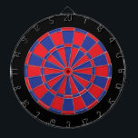 Dart Board: Red, Royal Blue, And Black Board<br><div class="desc">Red,  Royal Blue,  And Black Colored Dart Board Game Including 6 Brass Darts</div>