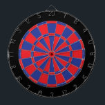 Dart Board: Red, Royal Blue, And Black Board<br><div class="desc">Red,  Royal Blue,  And Black Colored Dart Board Game Including 6 Brass Darts</div>