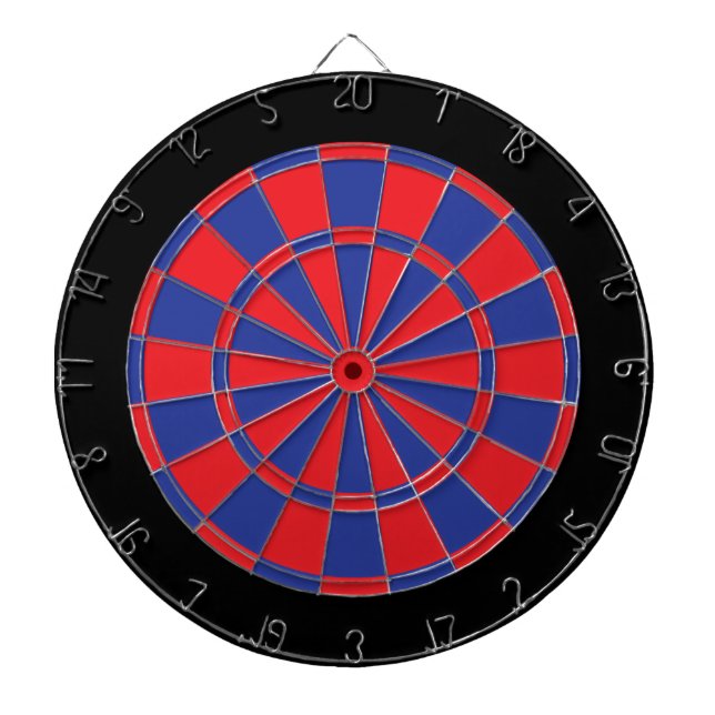 Dart Board: Red, Royal Blue, And Black Board (Front)