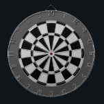Dart Board: Silver Gray, Black, And Charcoal Dartboard With Darts<br><div class="desc">Silver Gray,  Black,  And Charcoal Colored Dart Board Game Including 6 Brass Darts</div>