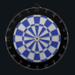 Dart Board: Silver Gray, Blue, And Black Dartboard With Darts<br><div class="desc">Silver Gray,  Blue,  And Black Colored Dart Board Game Including 6 Brass Darts</div>