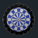 Dart Board: Silver Gray, Blue, And Black Dartboard With Darts<br><div class="desc">Silver Gray,  Blue,  And Black Colored Dart Board Game Including 6 Brass Darts</div>