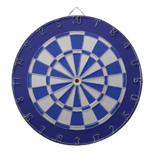 Dart Board: Silver Gray, Blue, And Navy Board