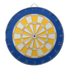 Dart Board: Silver Gray, Gold, And Blue