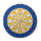 Dart Board: Silver Gray, Gold, And Blue